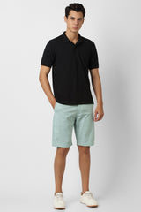 Men's Green Casual Solid Regular Fit Shorts