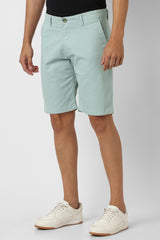 Men's Green Casual Solid Regular Fit Shorts