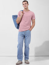 Men's Blue Casual Regular Fit Solid Mid-Rise Jeans