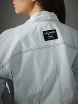 Women Blue Casual Regular Fit Solid Full Sleeves Blue Cropped Jacket