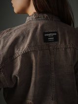 Women Brown Casual Regular Fit Solid Full Sleeves Cropped Jacket