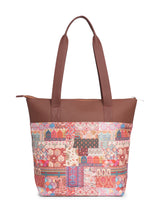 Women's Multicolor Vegan Leather Finish Tote Bag - 15.5L