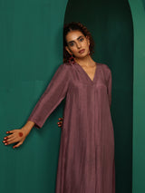 Women's Mauve Casual Solid Kurta Set