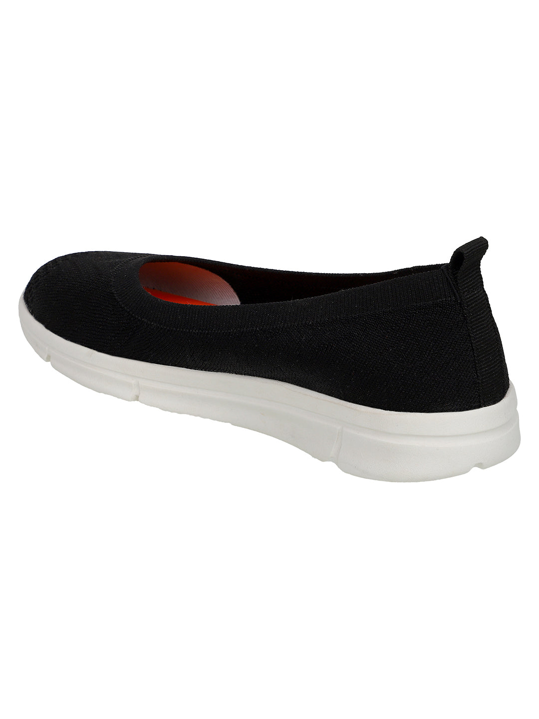 Women's Black Fly Knit Comfort Slip-On Ballet Flats
