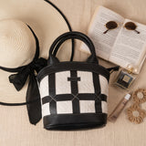 Women's Black Salt & Pepper Raffia Bag