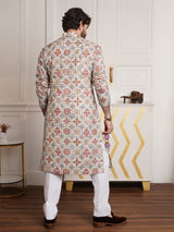 Men's White Full Sleeves Straight Cotton Kurta