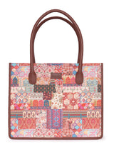 Women's Multicolor Vegan Leather Finish Tote Bag - 17.5L