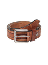 Men's Tan Casual Solid Leather Belt