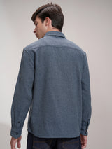 Men's Blue Casual Comfort Opaque Full Sleeves Shirt