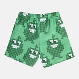 Boys Green Casual Regular Fit Checked Shorts