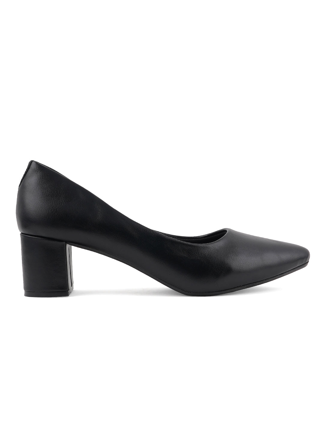 Women's Black Casual Slip-On Heels