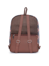 Women's Blue Vegan Leather Finish Casual Backpack - 12.5L