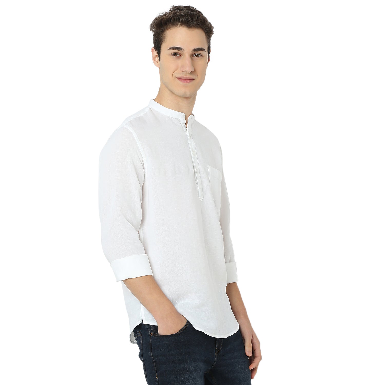 Men's Casual Slim Fit Solid Full Sleeves Kurta