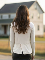 Women's Beige Open Front Lightweight Long Sleeve Casual Cardigan Shrug