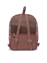 Women's Brown Vegan Leather Finish Casual Backpack - 12.5L