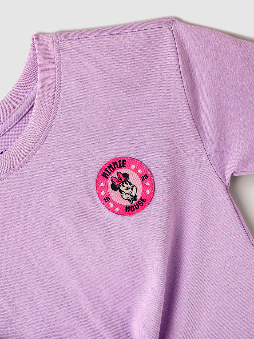 Girls Cotton Purple Minnie Mouse Tshirt