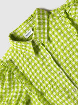 Girls Green Gingham Checkered Top