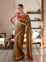 Women's Yellow Pure Cotton Saree