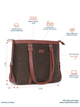 Women's Brown Vegan Leather Finish Shoulder Bag - 13.8L