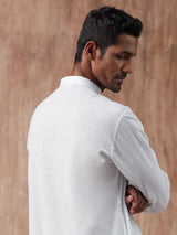 Men's White Casual Full Sleeves Kurta