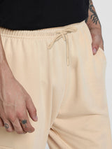 Men's Beige Casual Baggy Fit Solid Cargo