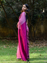 Women's Pink Cotton Blend Saree