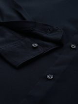 Men's Navy Casual Solid Slim Fit Full Sleeves Shirt
