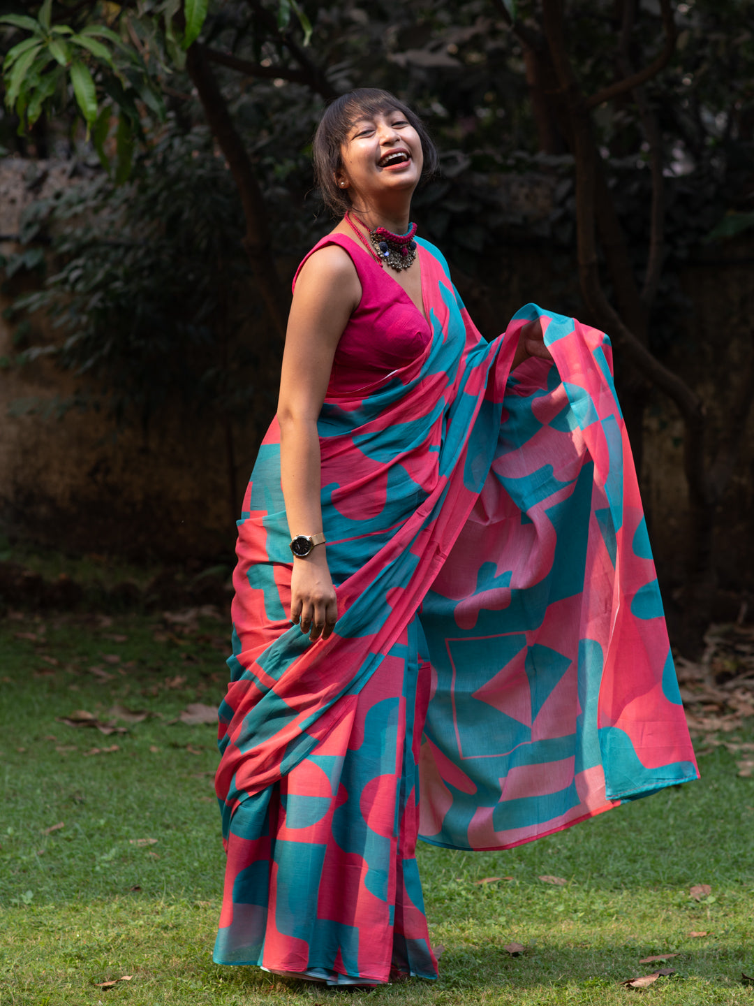 Women's Multicolor Pure Cotton Saree