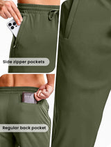 Men's Green Cotton Regular Knit Solid Jogger