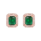 Women's Rose Gold Plated CZ Square Mangalsutra Set with Emerald Stones