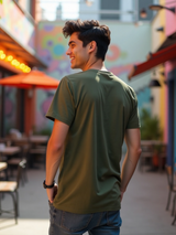 Men's Green Casual Regular Printed Half Sleeves Tshirt