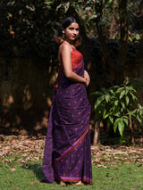 Women's Purple Pure Cotton Saree