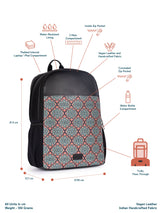 Women's Green Vegan Leather Finish Casual Backpack - 15L