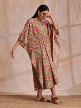 Women's Beige Casual Printed Dress