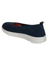 Women's Navy Fly Knit Comfort Slip-On Ballet Flats