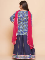 Girls Printed Ready to Wear Lehenga and Choli with Dupatta