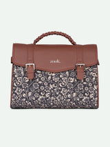 Women's Black Vegan Leather Finish Sling Bag - 11.6L