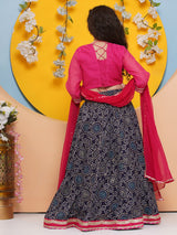 Girls Embroidered Mirror Work Ready to Wear Lehenga and Blouse with Dupatta