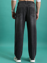 Men's Grey Casual Solid Mid Rise Jeans