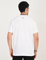 Mens White Casual Regular Fit Solid Half Sleeves Tshirt