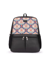 Women's Blue Vegan Leather Finish Casual Backpack - 17.5L