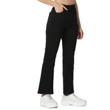 Women's Black Casual Boot Cut Fit Jeans