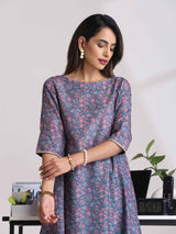 Women's Purple Casual Printed Kurta Set
