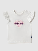 Girls Oraganza Lavender Bow Skirt with White Top Set