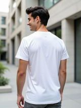 Men's White Casual Regular Printed Half Sleeves Tshirt