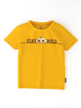 Boys Multicolor Graphic Printed Tshirt and Denim Shorts Set