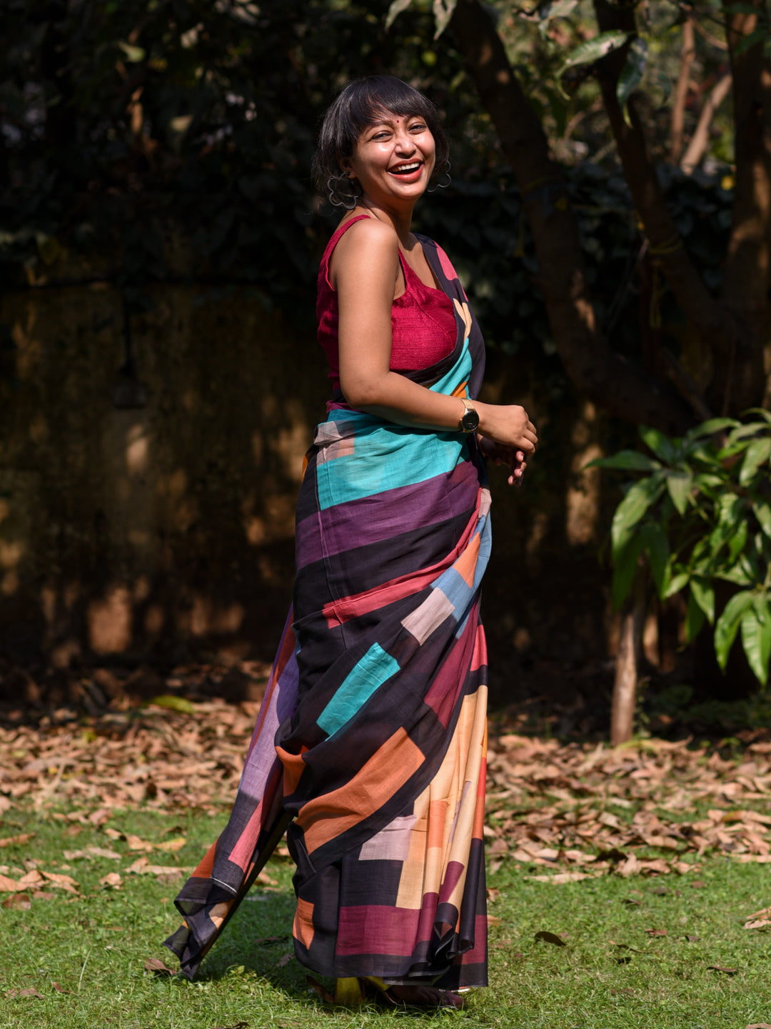 Women's Multicolor Pure Cotton Saree