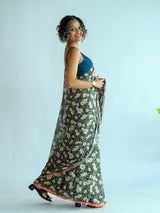 Women's Multicolor Cotton Blend Saree