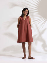 Women's Pink Slub Dress