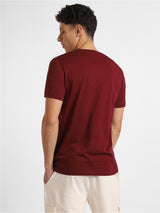 Men's Maroon Half Sleeves Graphic Printed Cotton Tshirt